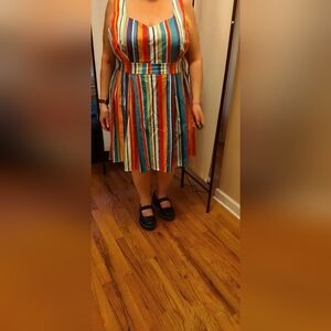 Vibrant Striped A-Line Dress Sz 2x